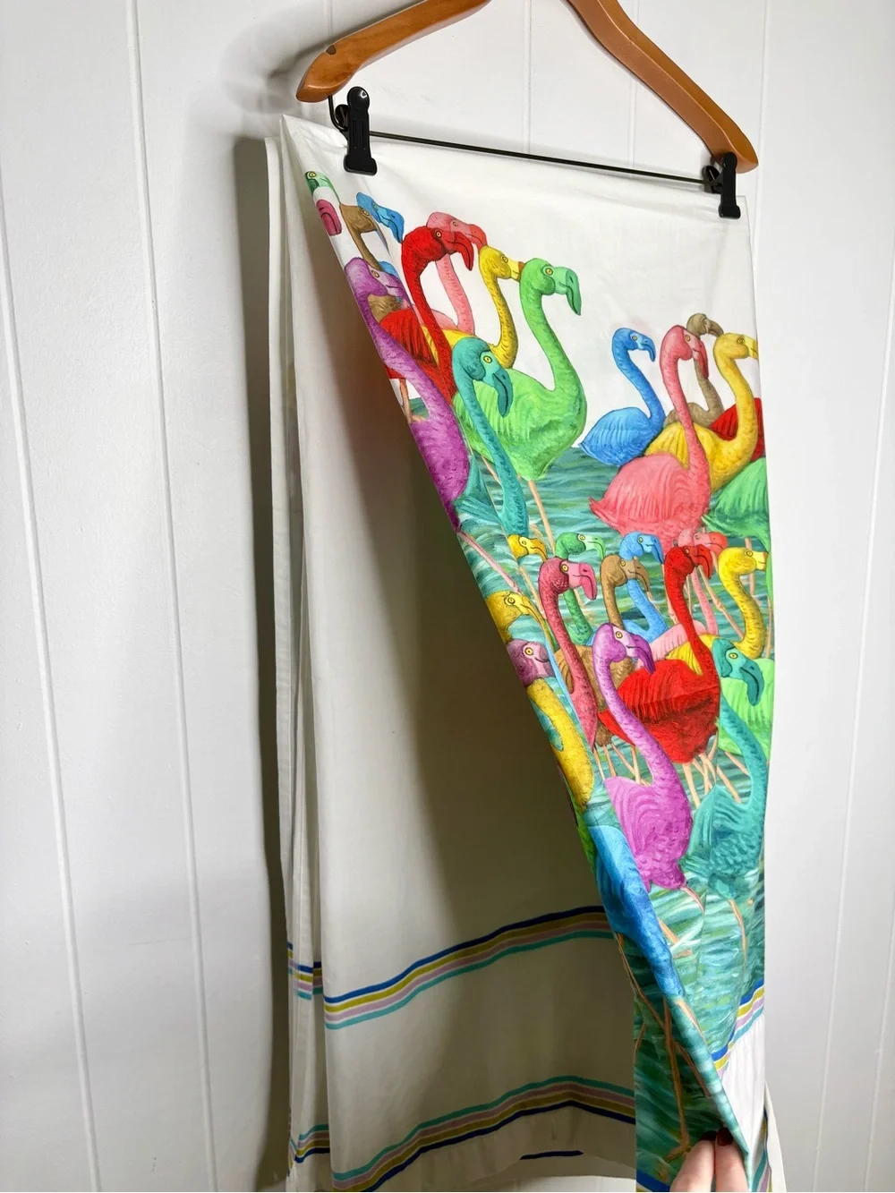 TESSITURA TOSCANA TELERIE FLAMINGO 100% Cotton Shower Curtain 72“ X 72“ ITALY